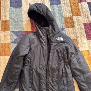 The North Face Kids’ Gray Hooded Puffer Jacket